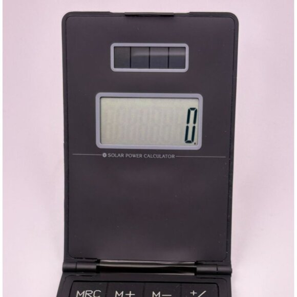 Vintage Micron Technology Solar Power Calculator Black Advertising Curved - Picture 6 of 6